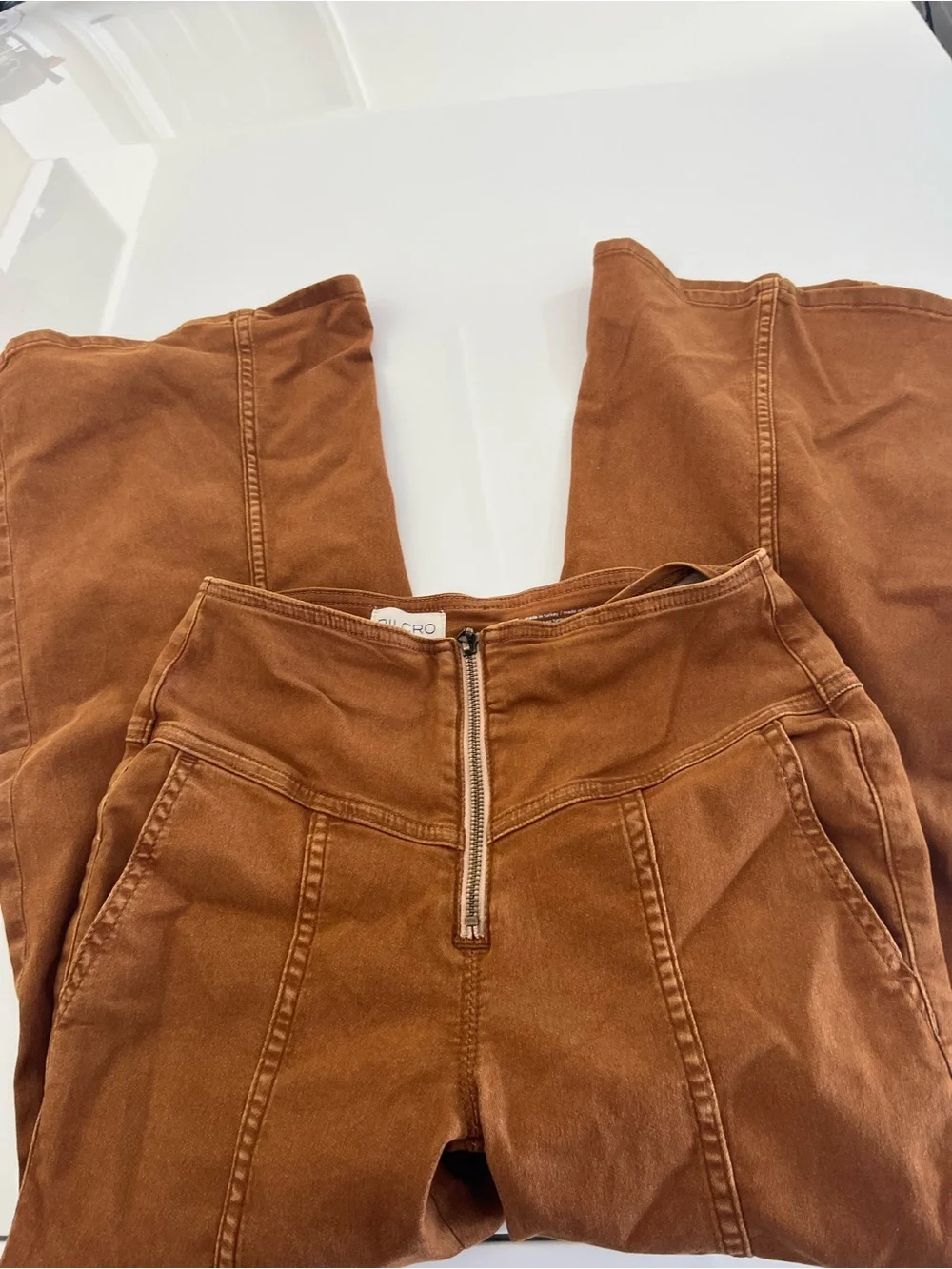 Pilcro High-Rise Pants in Rust size 27 wide leg - Picture 1 of 3